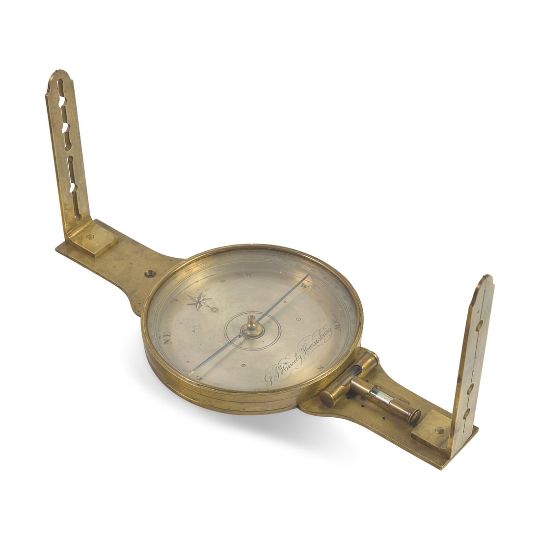 A George Jacob Heisely Brass Surveyor's Compass (1 of 3)