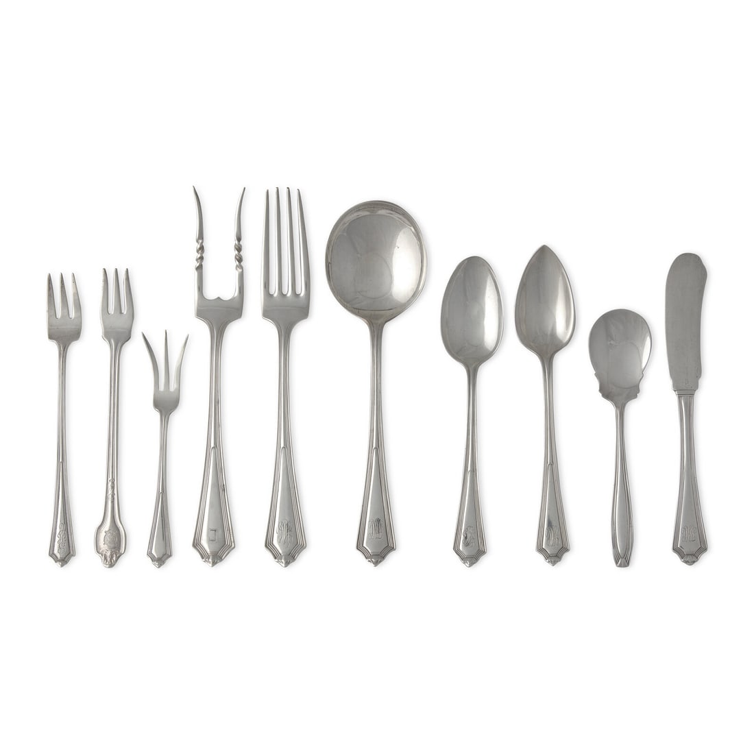 A Partial Set of Sterling Silver Flatware in the "Plymouth" Pattern (1 of 3)