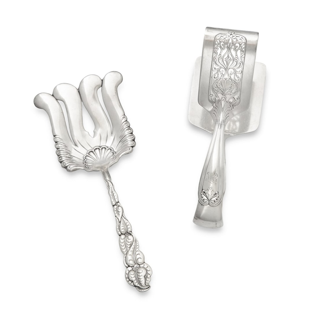 A Sterling Silver Asparagus Tongs and Fork (1 of 3)