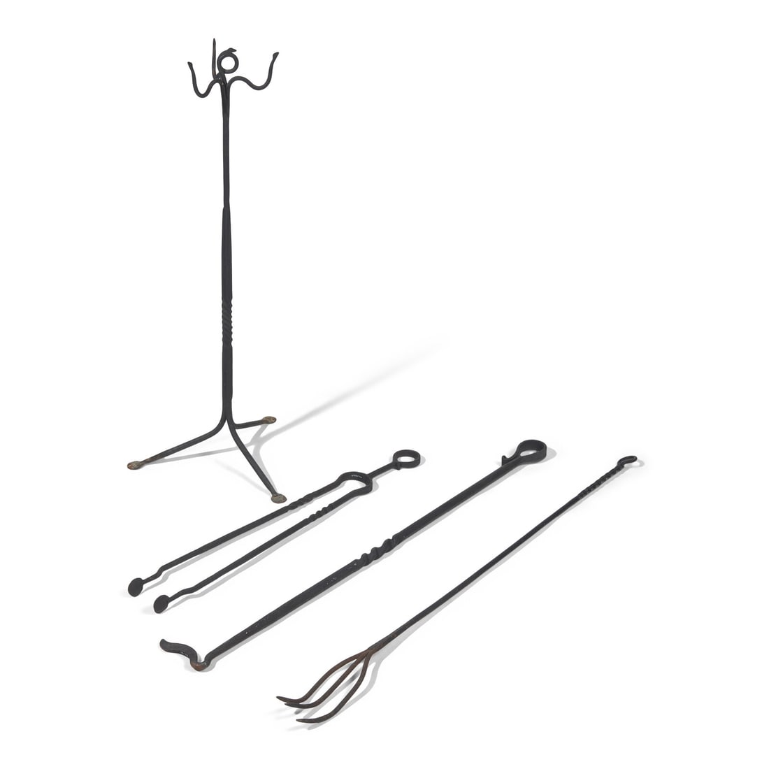 A Group of Four Arts and Crafts Wrought Iron Fireplace Tools (1 of 4)