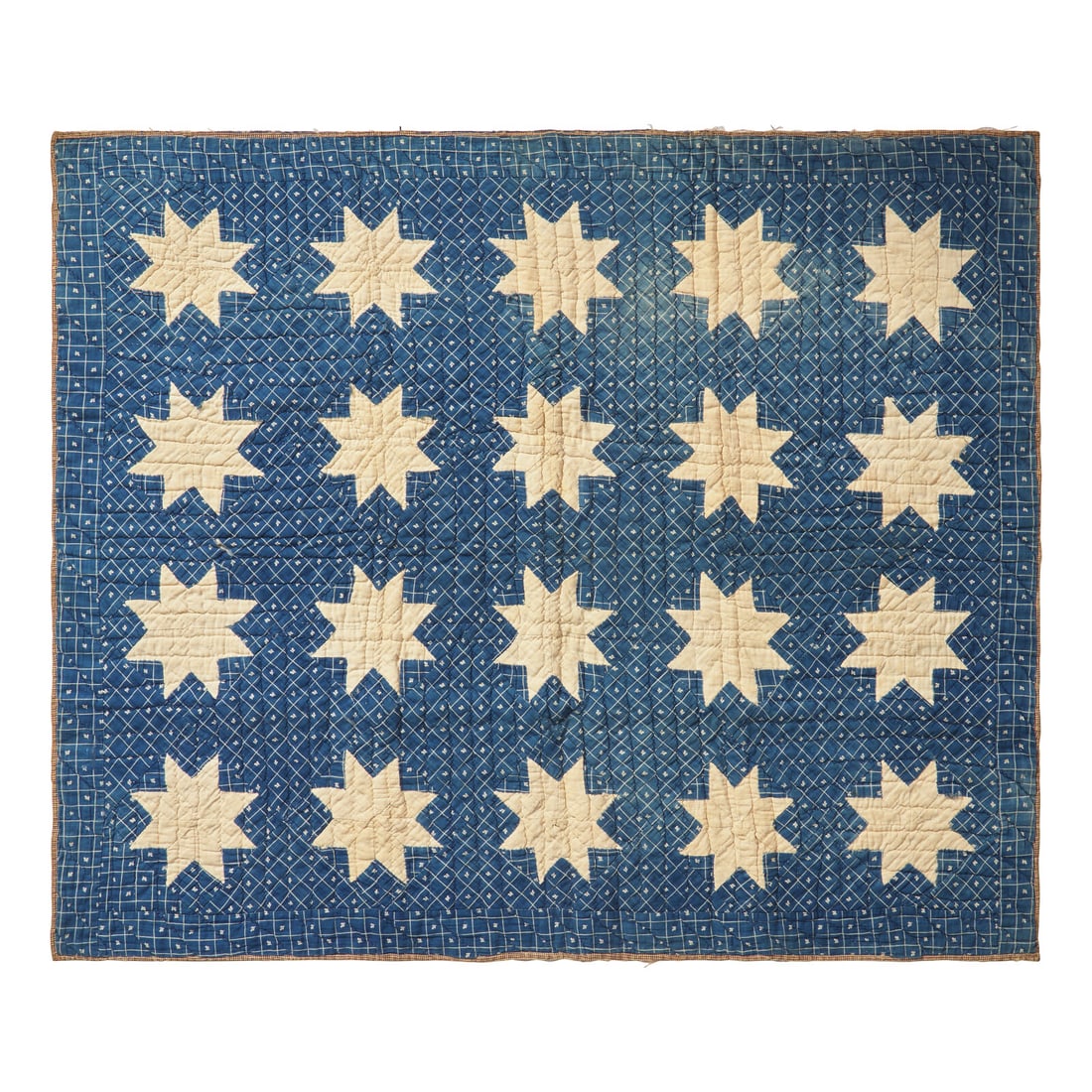 A Pieced Cotton Blue and White "Stars" Crib Quilt (1 of 2)