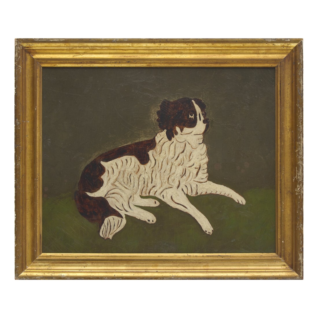 American School 19th Century, A Portrait of a Dog: American School 19th Century, A Portrait of a Dog oil on canvas, framed. 16 3/4 x 20 3/4 inches (sight), 21 1/2 x 25 3/4 inches (frame). This lot is located in Philadelphia.