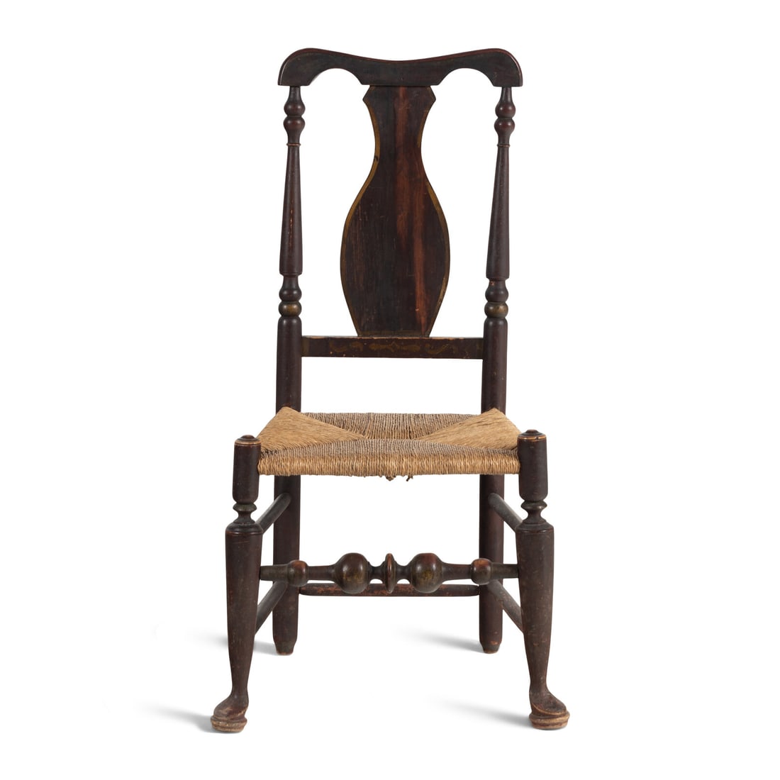 A Queen Anne Painted Rush-Seat Side Chair (1 of 2)