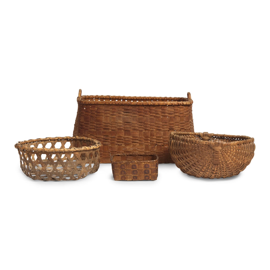 A Group of Four Assorted Woven Splint Baskets (1 of 2)