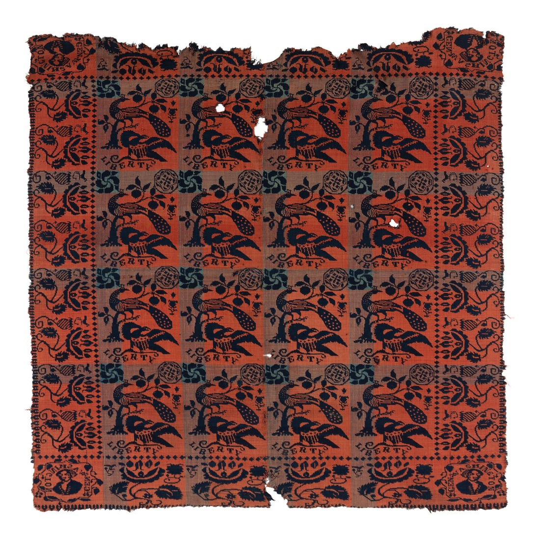 A Jacquard Woven Cotton and Wool Coverlet (1 of 2)