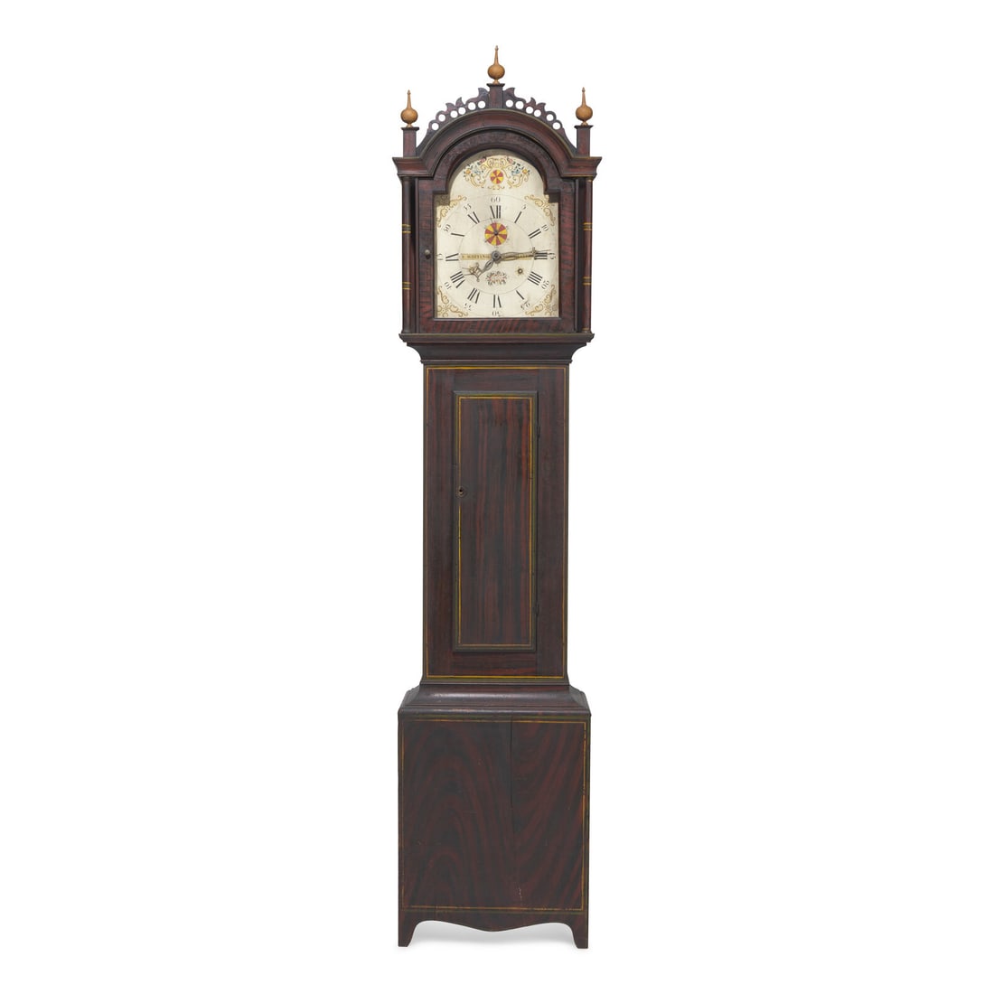 A Federal Faux-Grained and Decorated Wood Tall Case Clock (1 of 3)
