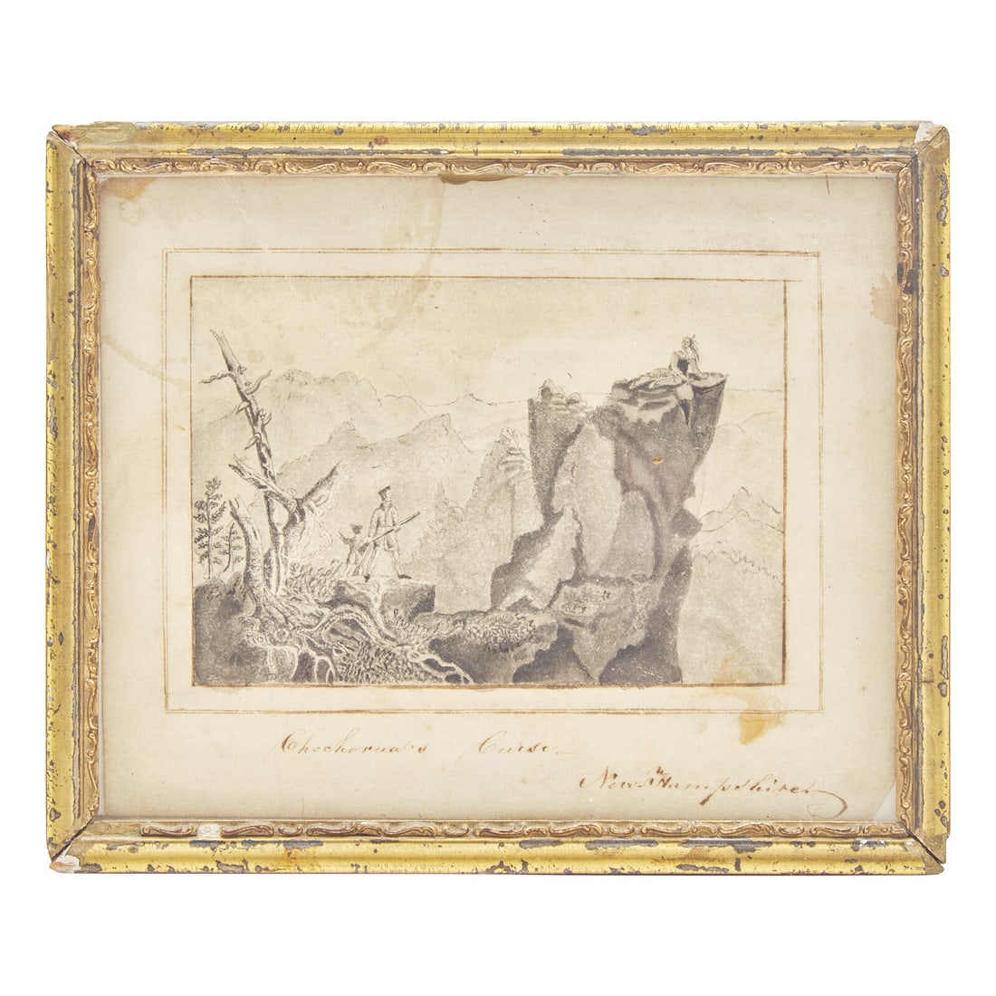 American School 19th Century, After George W. Hatch (1805-1867), After Thomas Cole (1801-1848), An: American School 19th Century, After George W. Hatch (1805-1867), After Thomas Cole (1801-1848), An Ink Drawing: The Death of Chocorua, or "Chocorua's Curse" after the engraving by George W. Hatch, aft