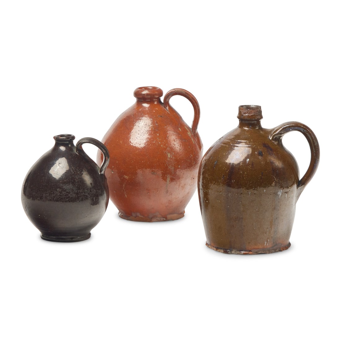 Three Glazed Redware Jugs (1 of 2)