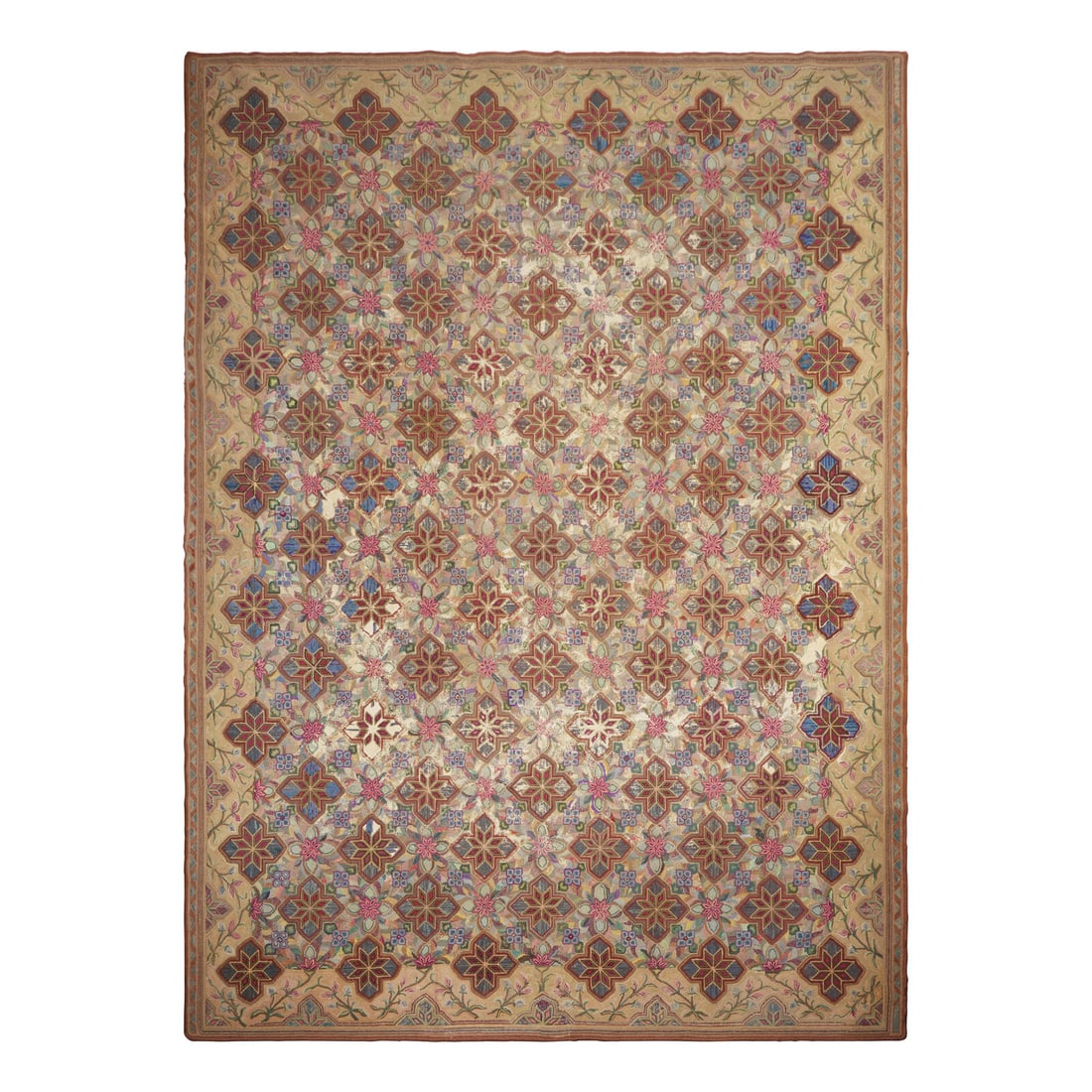 A Large Wool Hooked Carpet (1 of 2)