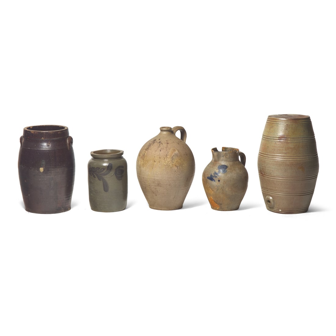 Five Assorted Stoneware Crocks or Water Coolers (1 of 3)