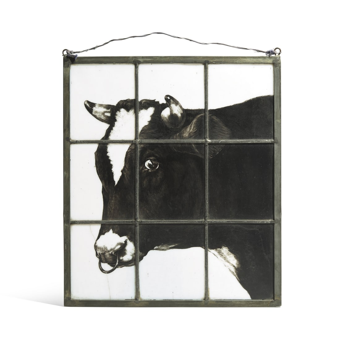 A Stained Glass Trade Sign with Cow (1 of 3)