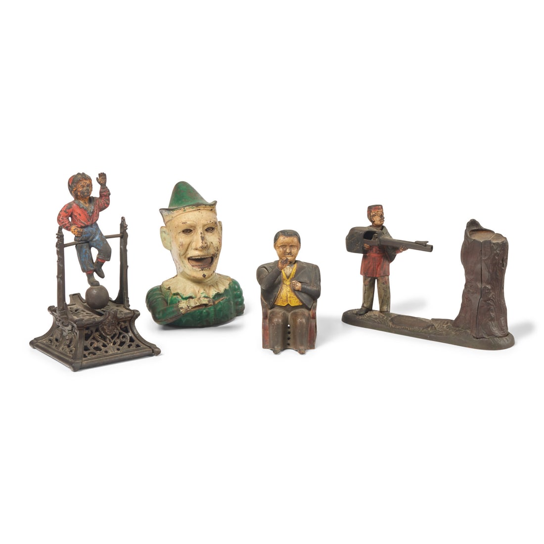 A Group of Four Figural Cast Iron Banks (1 of 3)