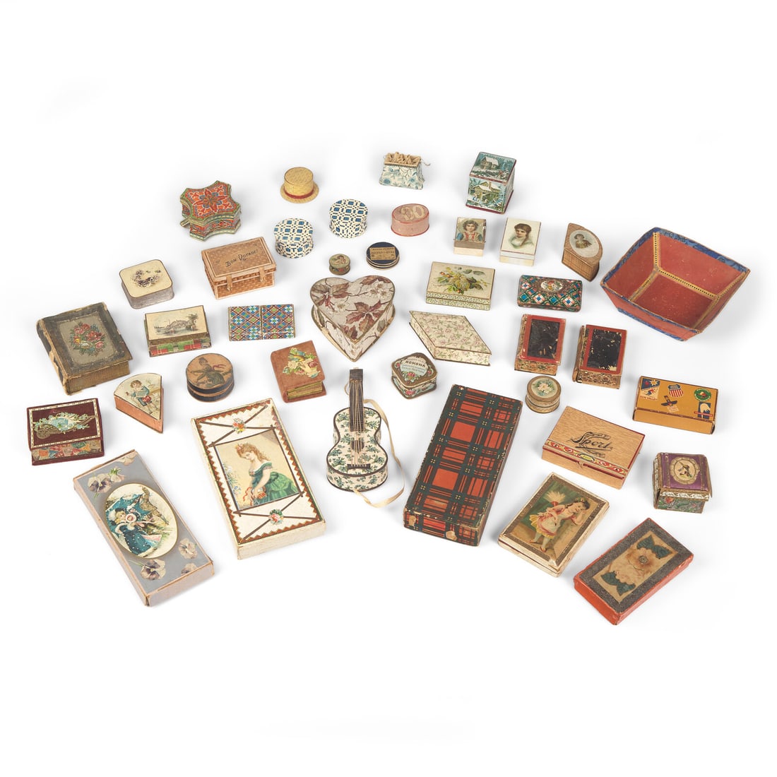 An Assorted Collection of Victorian Decorated Paper and Cardboard Boxes (1 of 2)