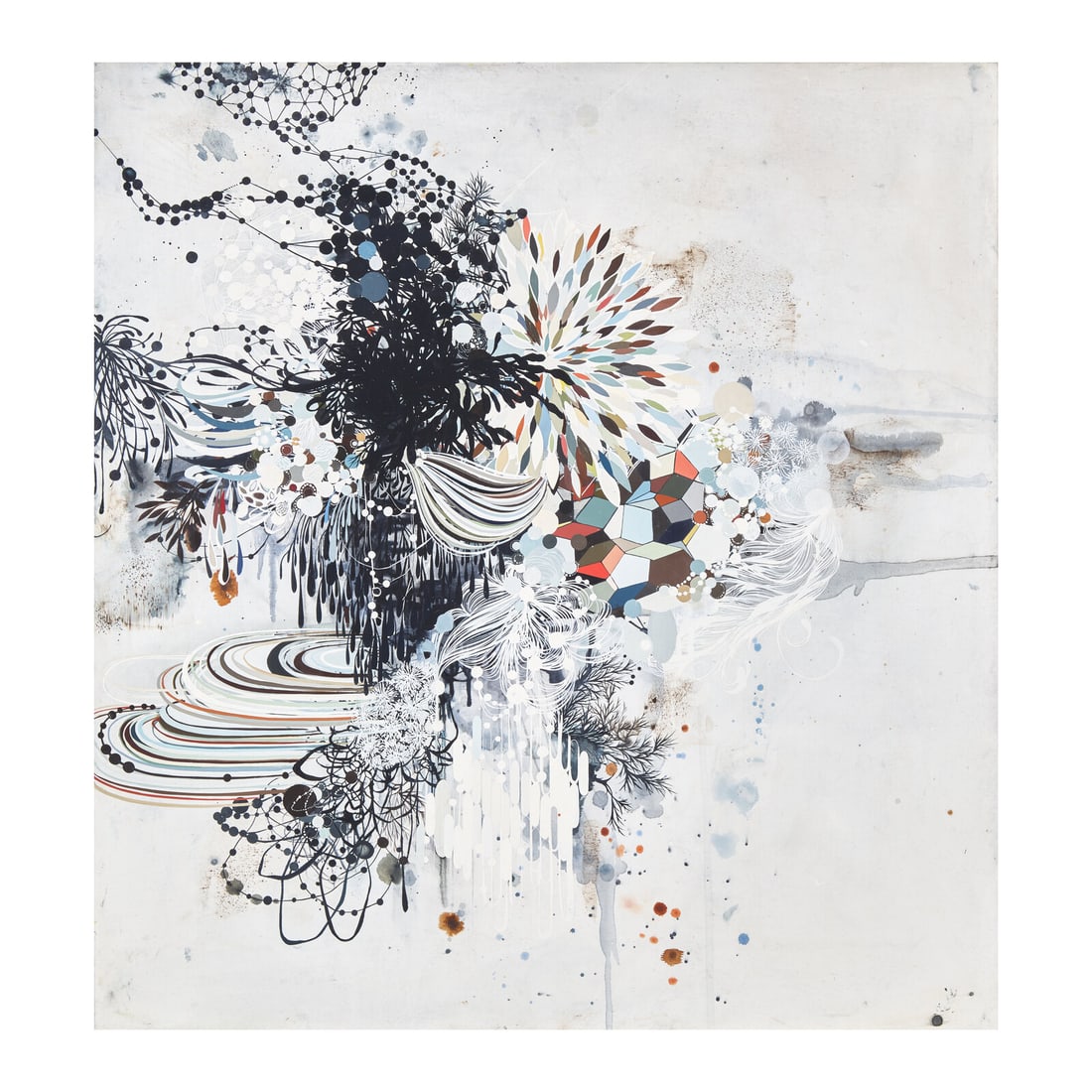 Reed Danziger (American, b. 1966) Untitled 7002, 2007: Reed Danziger (American, b. 1966) Untitled 7002, 2007 mixed media on paper on wood signed Reed Danziger, dated and titled (verso) 30 x 28 inches. This lot is located in Philadelphia. Provenance: