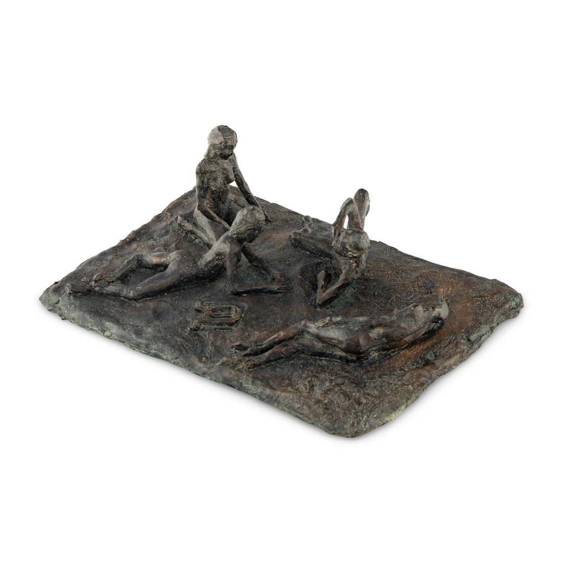 Tom Corbin (American, b. 1954) Untitled: Tom Corbin (American, b. 1954) Untitled bronze signed and dated 1999 at base Height 4 1/2 x width 12 1/4 x depth 8 1/4 inches. This lot is located in Chicago.