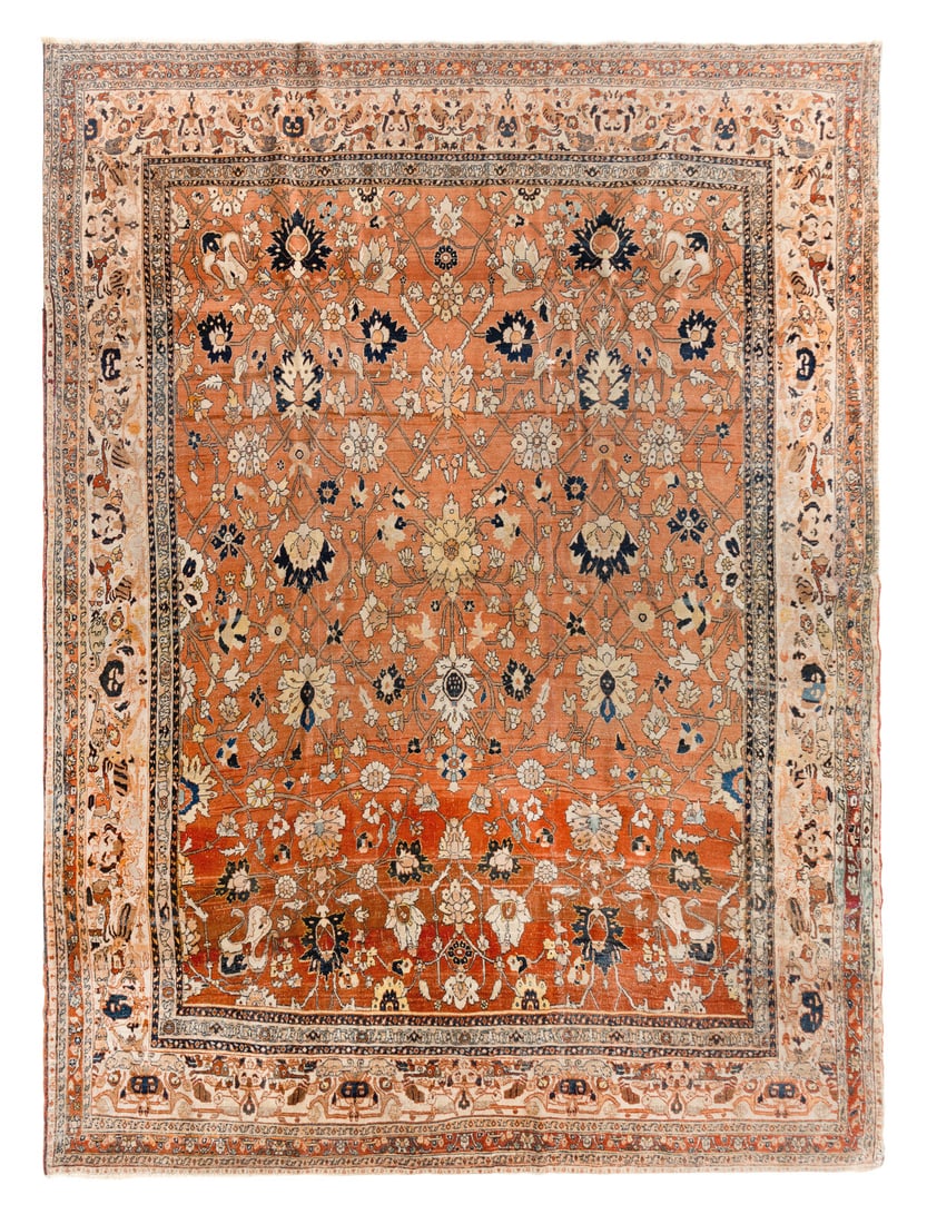 A Tabriz Rug: A Tabriz Rug Circa 1900 9 feet 9 inches x 7 feet 6 inches. Property from a Private Family Trust This lot is located in Chicago.