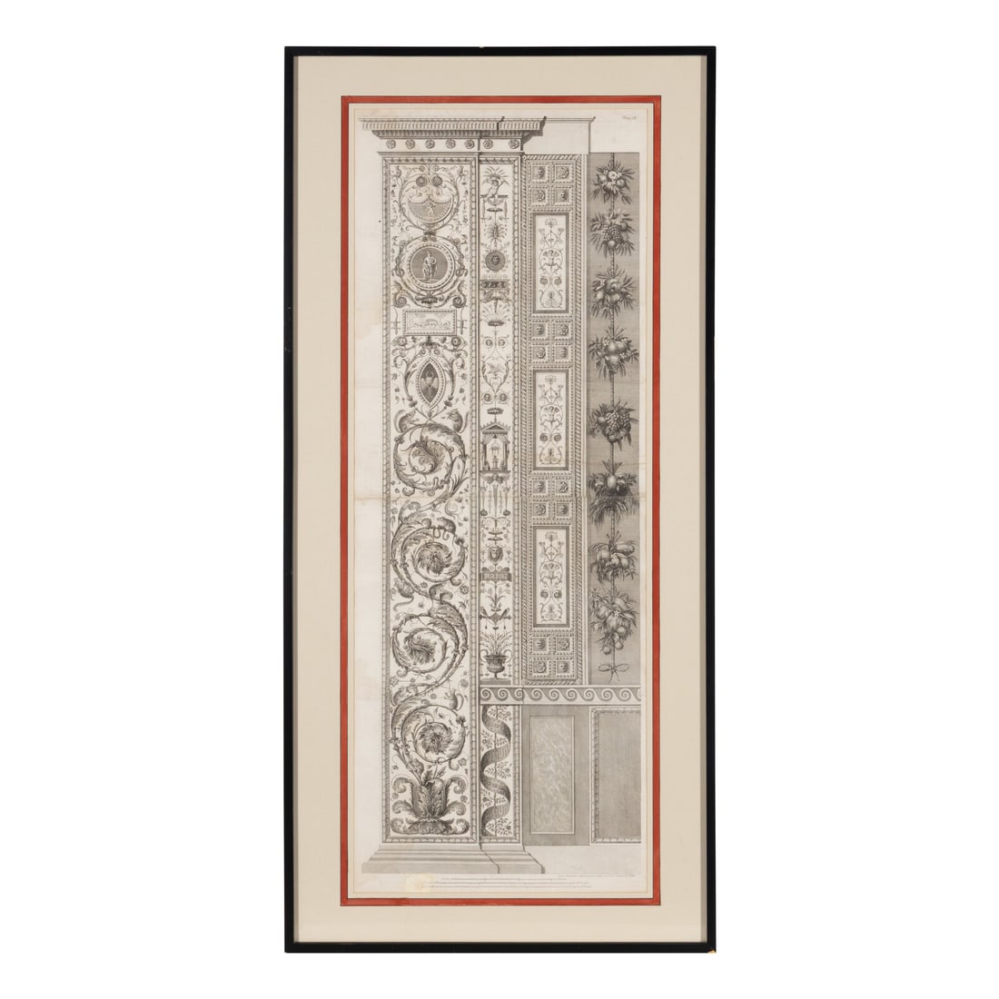 After Gaetano Savorelli Four Plates from Le Logge di Raffaello: After Gaetano Savorelli Four Plates from Le Logge di Raffaello engravings, hand-colored on wove paper Height 30 x width 17 (of two examples) and height 42 x width 16 1/2 inches (of two), sight size