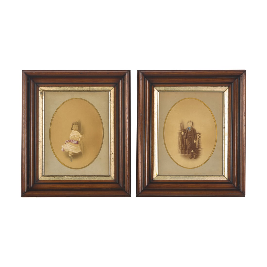 Henry Pollock (Born 1810, active 1849-1889) Portraits of Two Children (a pair): Henry Pollock (Born 1810, active 1849-1889) Portraits of Two Children (a pair) hand-colored photographs the photograph of the girl with impressed signature, "Pollock", matted and framed. 8 x 6 inches 