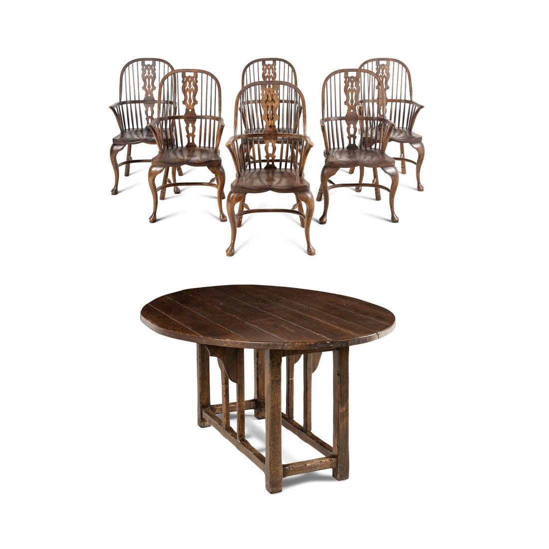 An Assembled English Oak Dining Set (1 of 5)