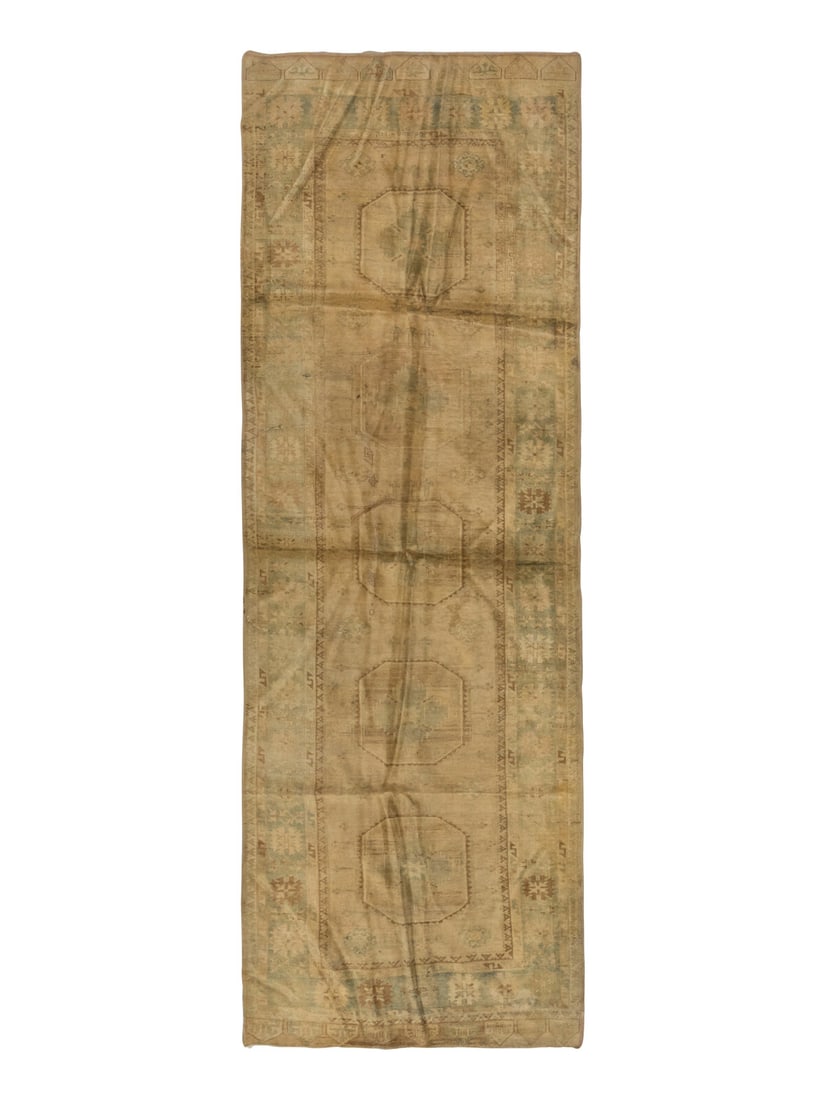 An Oushak Corridor Carpet: An Oushak Corridor Carpet 13 feet x 4 feet 11 inches. Property from a Private Family Trust This lot is located in Chicago.