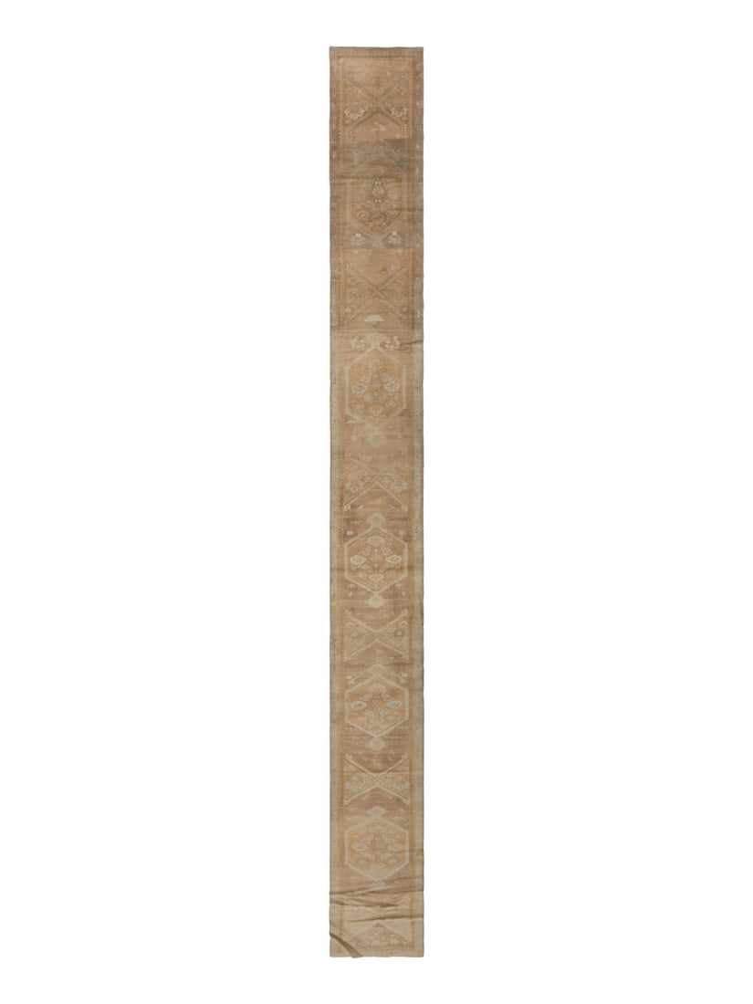An Oushak Runner: An Oushak Runner 21 feet 3 inches x 2 feet 1 inch. Property from a Private Family Trust This lot is located in Chicago.