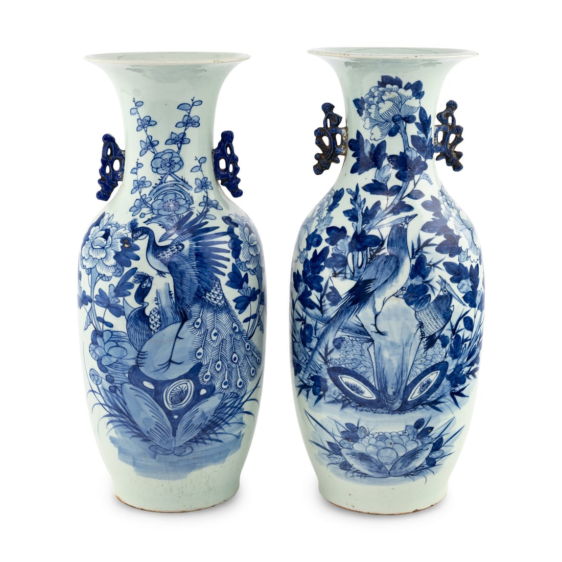 A Pair of Chinese Export Blue and White Porcelain Vases (1 of 2)