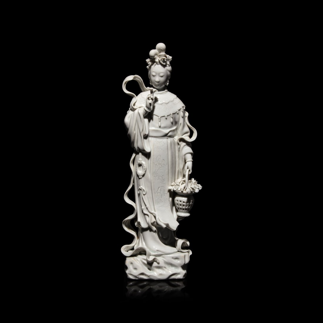 A Chinese Blanc de Chine Figure of a Female Immortal (1 of 5)