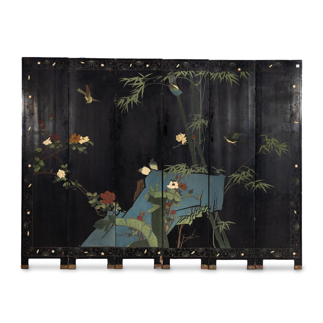 A Chinese Export Lacquer Six-Panel Screen - 2