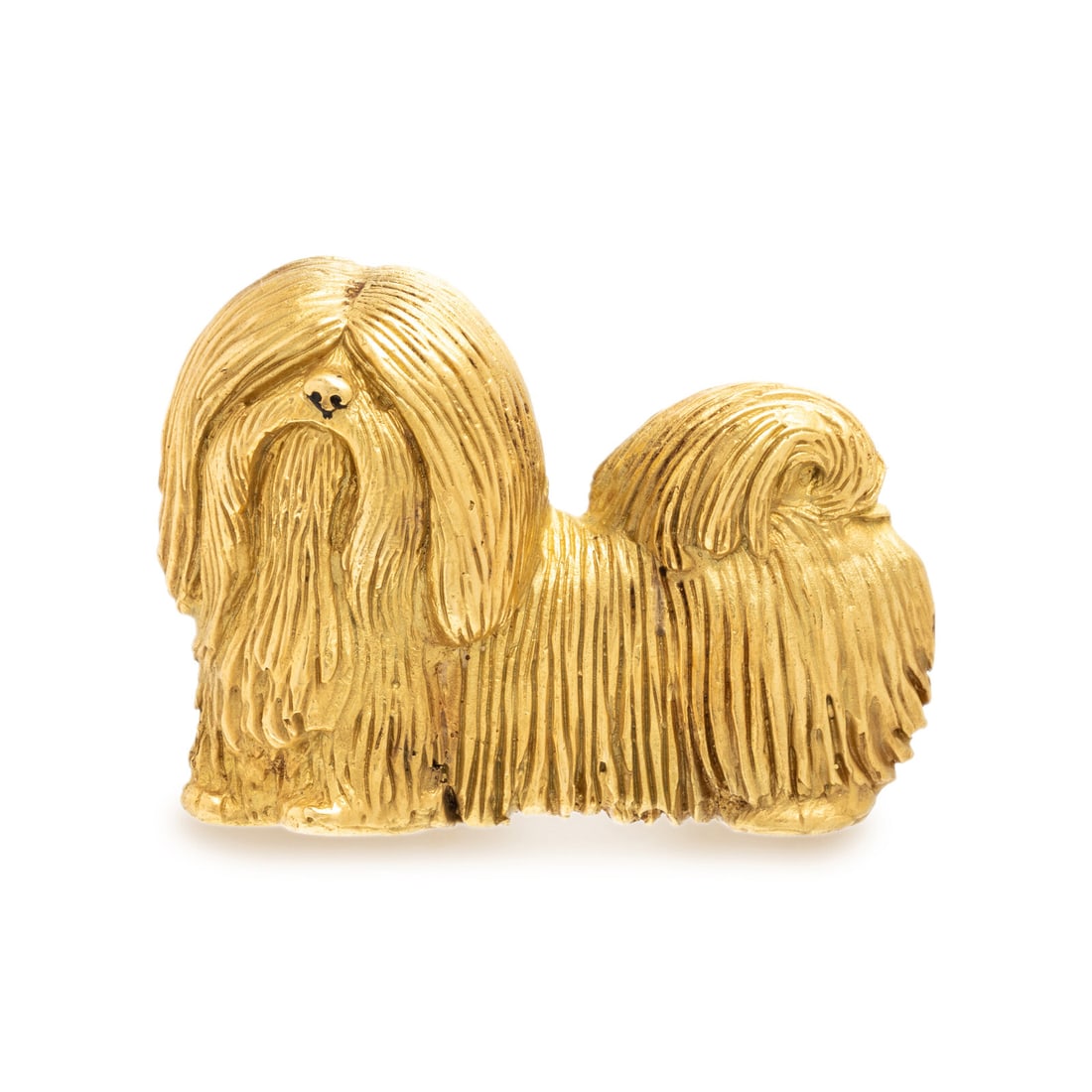 Spritzer and Fuhrmann, Yellow Gold Shih Tzu Dog Brooch (1 of 2)