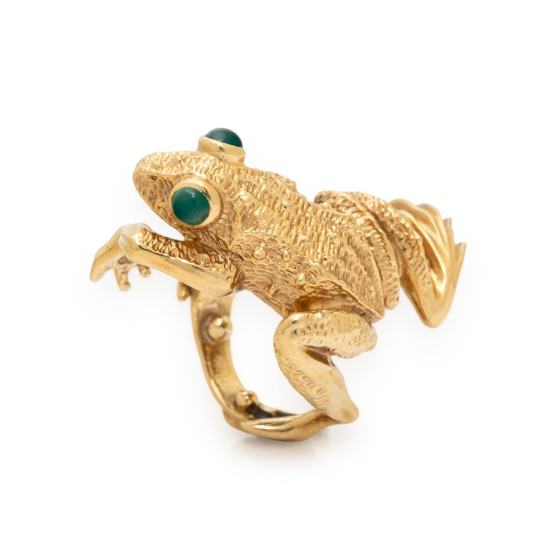 Kurt Wayne, Yellow Gold and Chrysoprase Frog Ring (1 of 4)