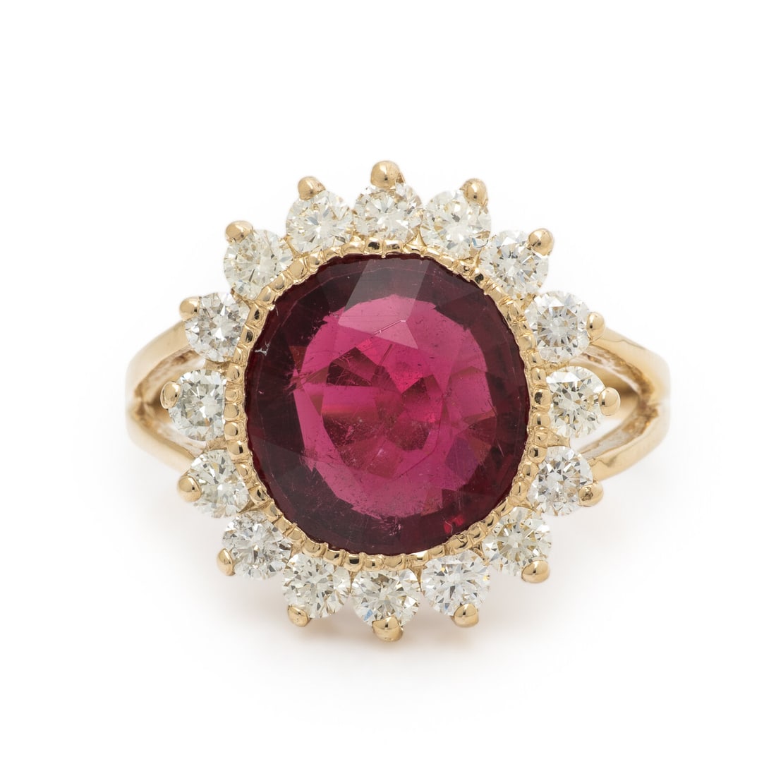 Rubellite Tourmaline and Diamond Ring (1 of 3)