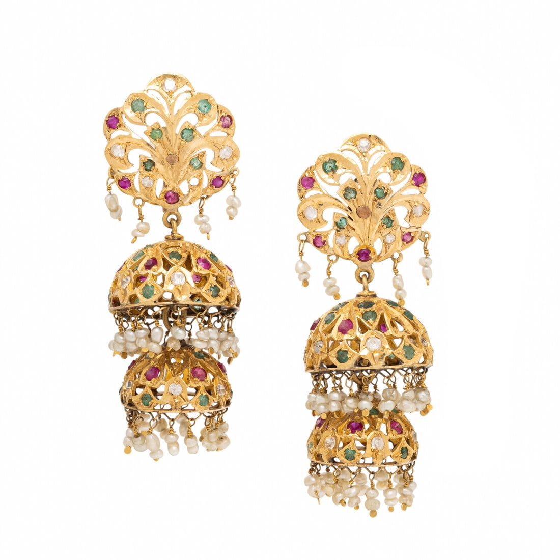 Yellow Gold Jhumka Earrings (1 of 2)