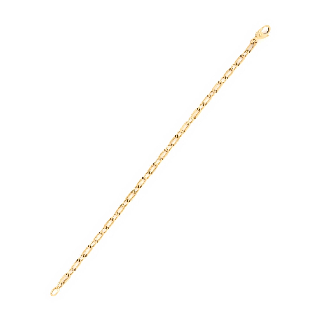 Yellow Gold Oval Link Bracelet: Yellow Gold Oval Link Bracelet 14 karat yellow gold. 7 1/4 inches long. Stamp: 14K ITALY. Gross weight: 3.85 dwt. From a Private Collection This lot is located in Chicago.