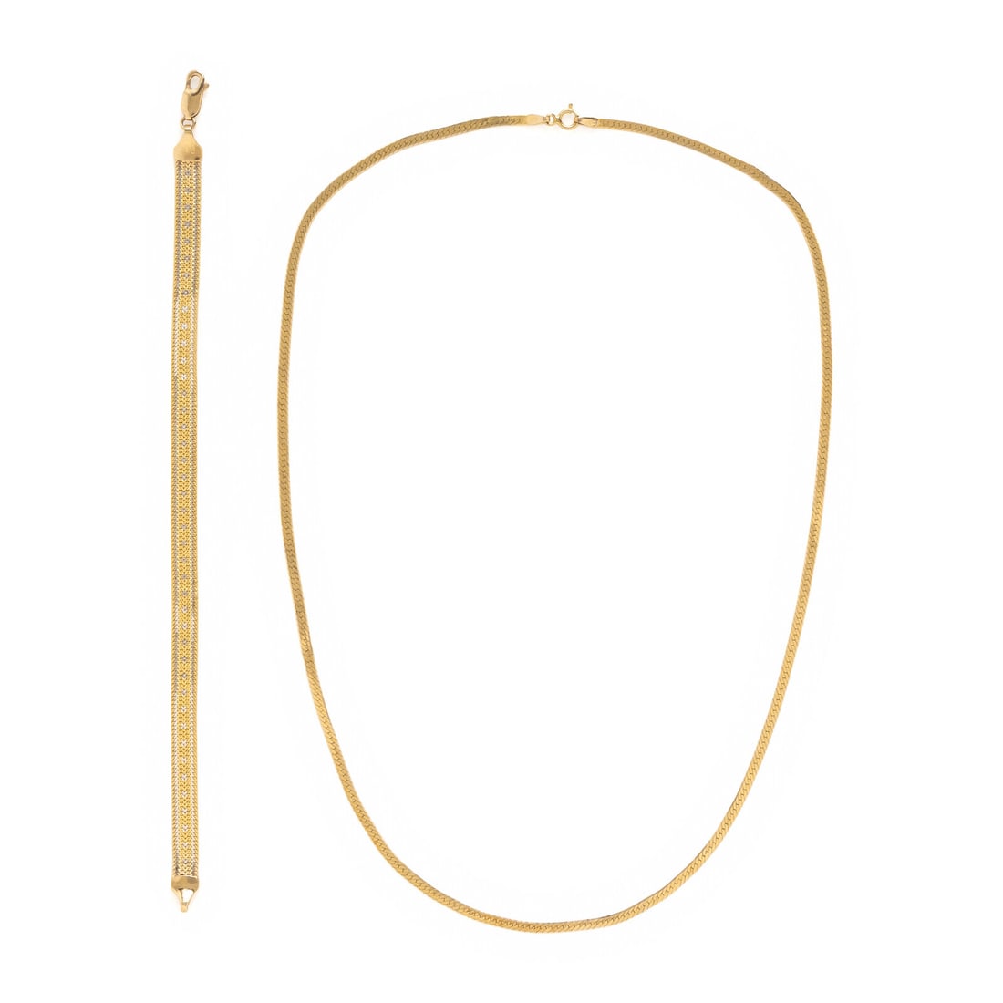 Yellow Gold Chain Necklace and Bracelet (1 of 5)