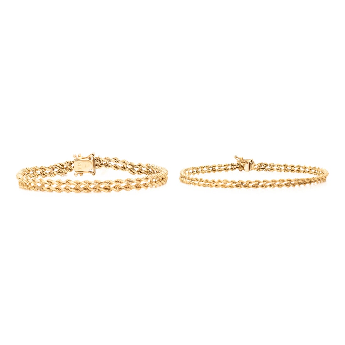 Two Yellow Gold Double Strand Rope Link Bracelets (1 of 5)