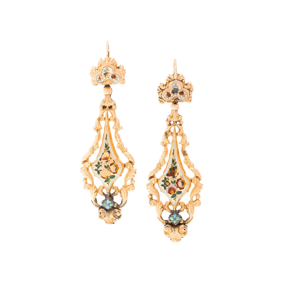 Yellow Gold and Enamel Earrings (1 of 2)