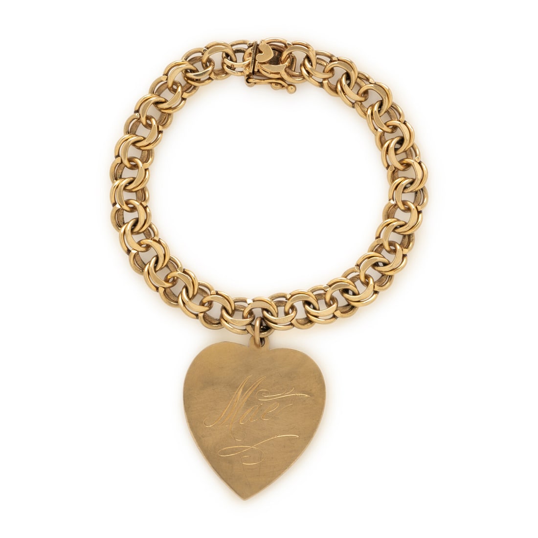 Yellow Gold Heart Charm Bracelet (1 of 3)
