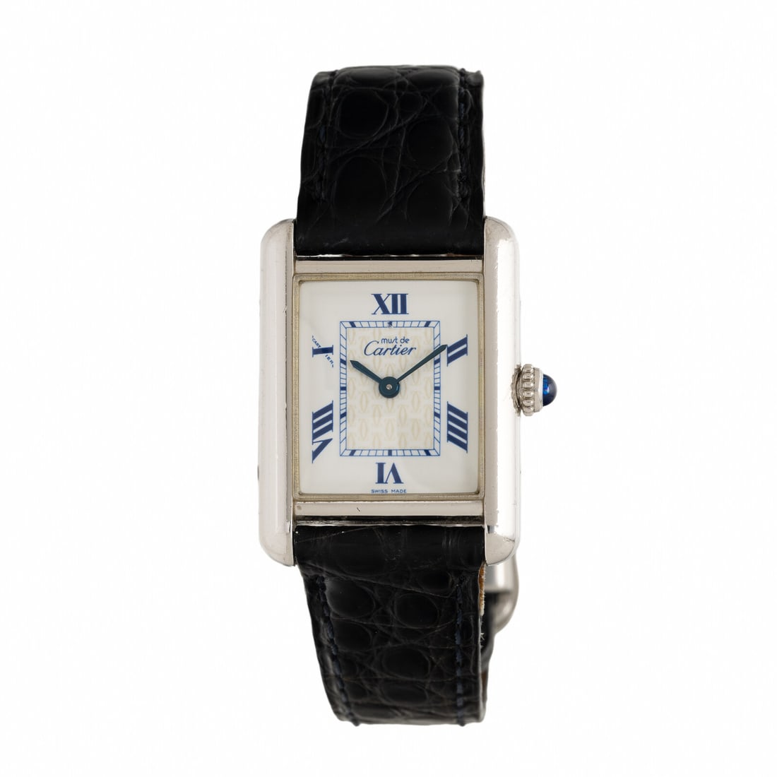 Cartier, 'Must de Cartier Tank', Ref. 2416, Sterling Silver Watch: Cartier, 'Must de Cartier Tank', Ref. 2416, Sterling Silver Watch Maker: Cartier Model: Must de Cartier Tank Reference number: 2416 Serial number: 148340PL Year: Circa 2000s Case size: Approx. 22 x 30