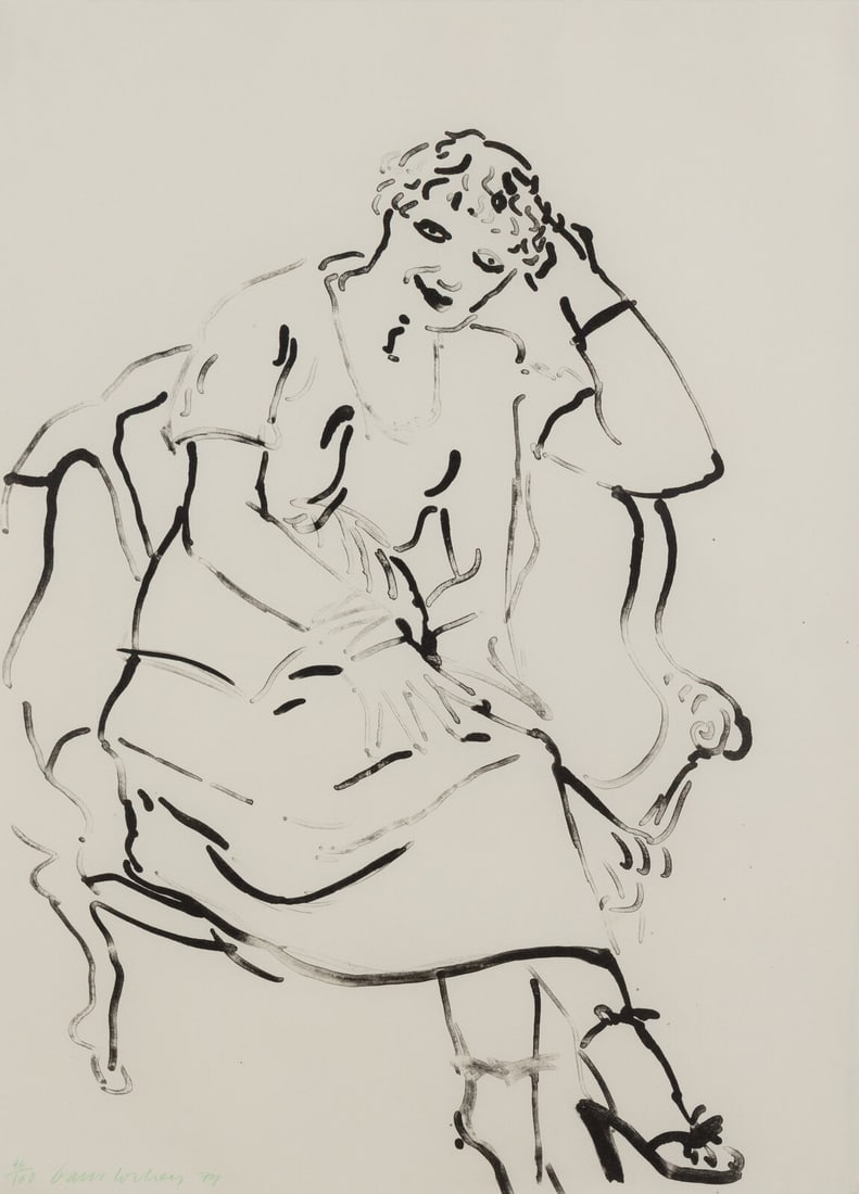 David Hockney (British, 1937-2026) Celia - Weary, 1979: David Hockney (British, 1937-2026) Celia - Weary, 1979 lithograph signed, dated, and numbered 46/100 in green pencil 40 x 29 1/4 in. Property of a Private Collector, sold to Benefit Charitable Organiz