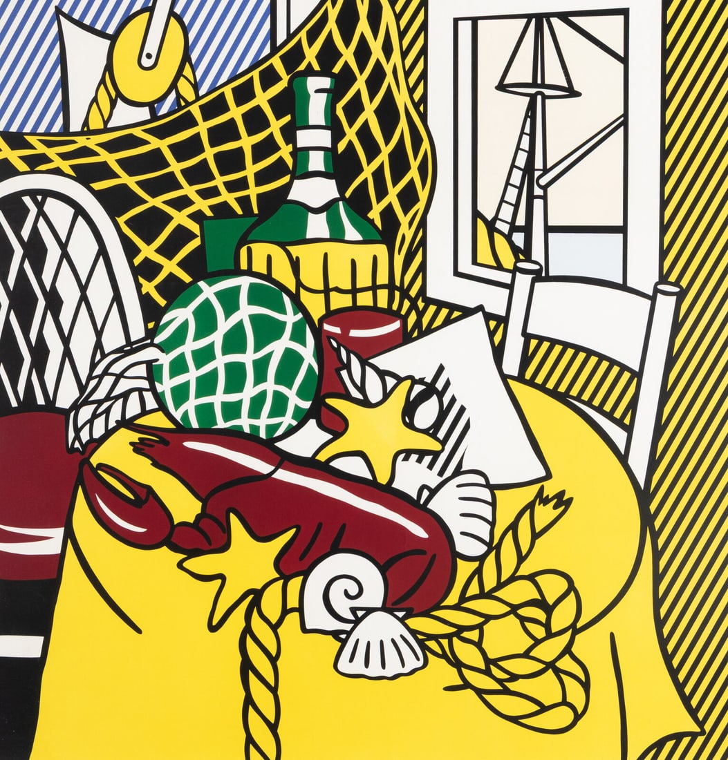 Roy Lichtenstein (American, 1923–1997) Still Life with Lobster (from Six Still Lifes), 1974: Roy Lichtenstein (American, 1923–1997) Still Life with Lobster (from Six Still Lifes), 1974 lithograph and screenprint in colors on Rives BFK paper an unsigned proof, annotated 'Color sample' in