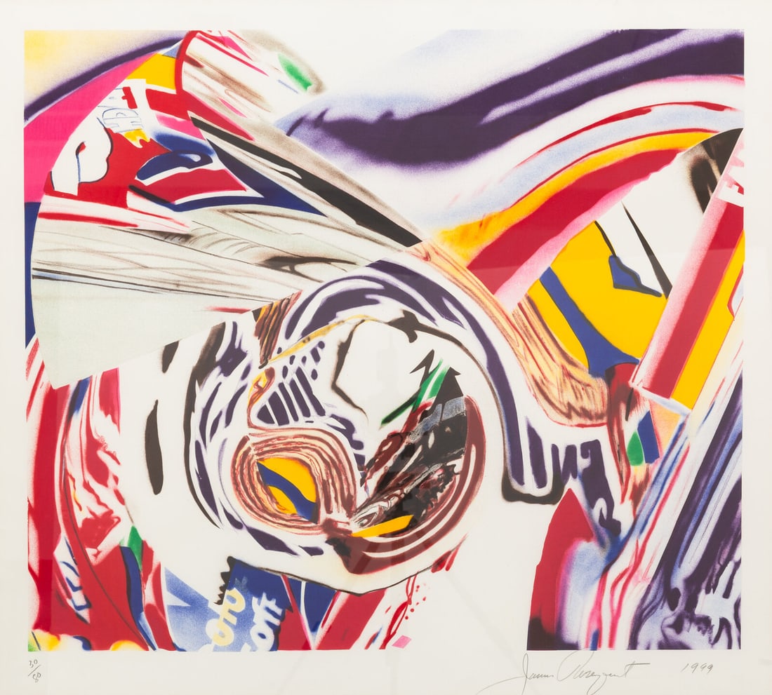 James Rosenquist (American, 1933-2017) After Berlin V, 1999: James Rosenquist (American, 1933-2017) After Berlin V, 1999 lithograph in colors signed, dated, and numbered 30/80 in pencil 27 5/8 x 31 7/8 in. This lot is located in Chicago. Published by and printe