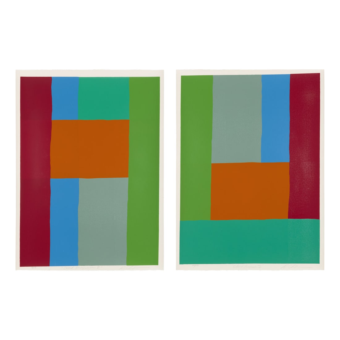 Dan Christensen (American, 1942–2007) Chord Progression I and II (a pair of works), 1978: Dan Christensen (American, 1942–2007) Chord Progression I and II (a pair of works), 1978 screenprints in color each signed and numbered out of 150 in pencil each: 40 1/4 x 29 7/8 in. Deaccession