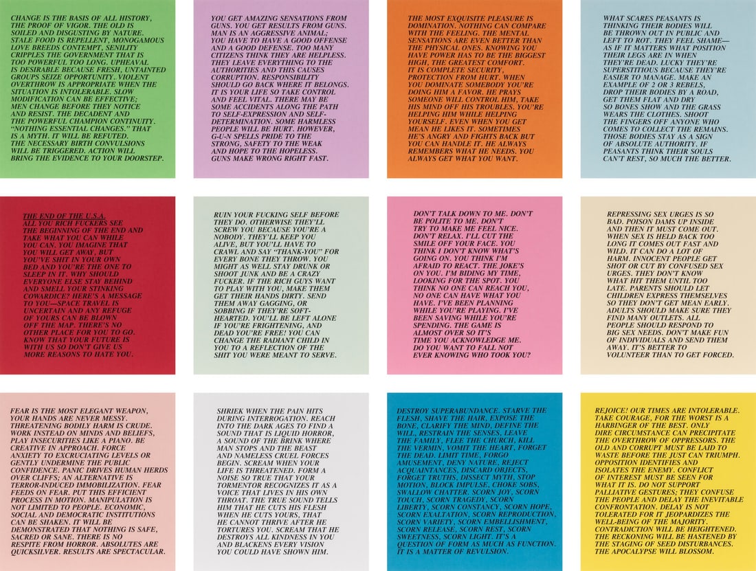 Jenny Holzer (American, b. 1950) Inflammatory Essays (set of twelve), 1979-82 (1 of 14)