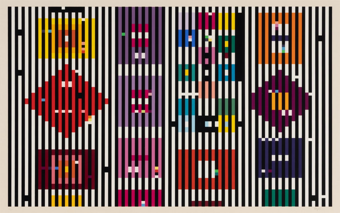 Yaacov Agam (Israeli, 1928-2026) Espace IX: Yaacov Agam (Israeli, 1928-2026) Espace IX screenprint in colors signed and numbered 13/144 in pencil 21 x 34 1/8 in. This lot is located in Chicago.