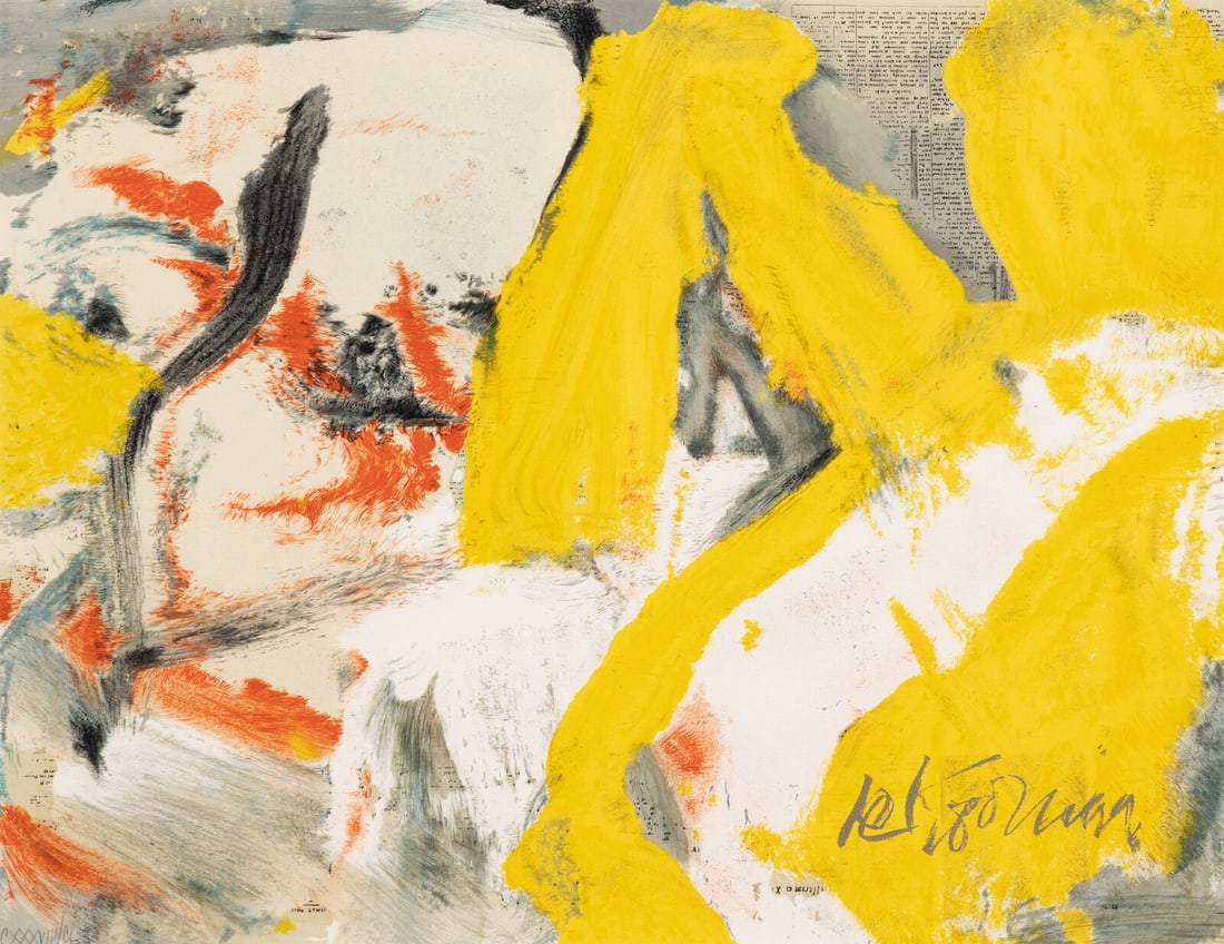 Willem de Kooning (American/Dutch, 1904-1997) The Man and the Big Blonde, 1982: Willem de Kooning (American/Dutch, 1904-1997) The Man and the Big Blonde, 1982 offset lithograph in colors unsigned and numbered CXXXVIII/CL as issued 21 1/8 x 26 7/8 in. Property of a Private Collect