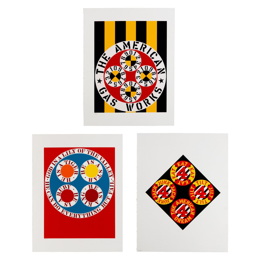 Robert Indiana (American, 1928-2018) Three prints from The American Dream, 1997 (1 of 3)