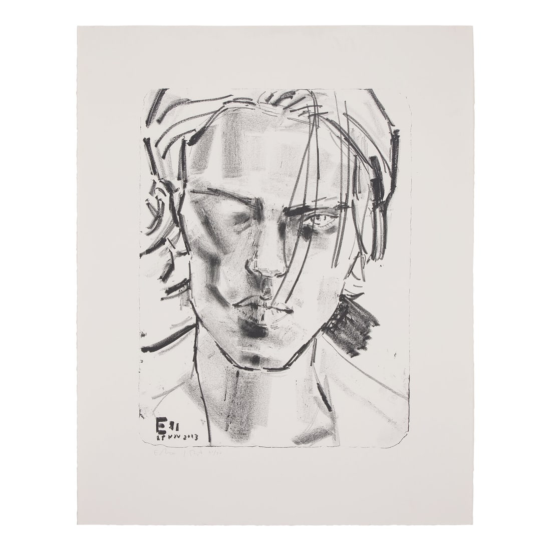 Elizabeth Peyton (American, b. 1965) Elias, November 2013, 2014: Elizabeth Peyton (American, b. 1965) Elias, November 2013, 2014 lithograph on Velin d'Arches signed, dated, and numbered 21/30 in pencil 23 5/8 x 18 3/4 in. This lot is located in Philadelphia. Publis