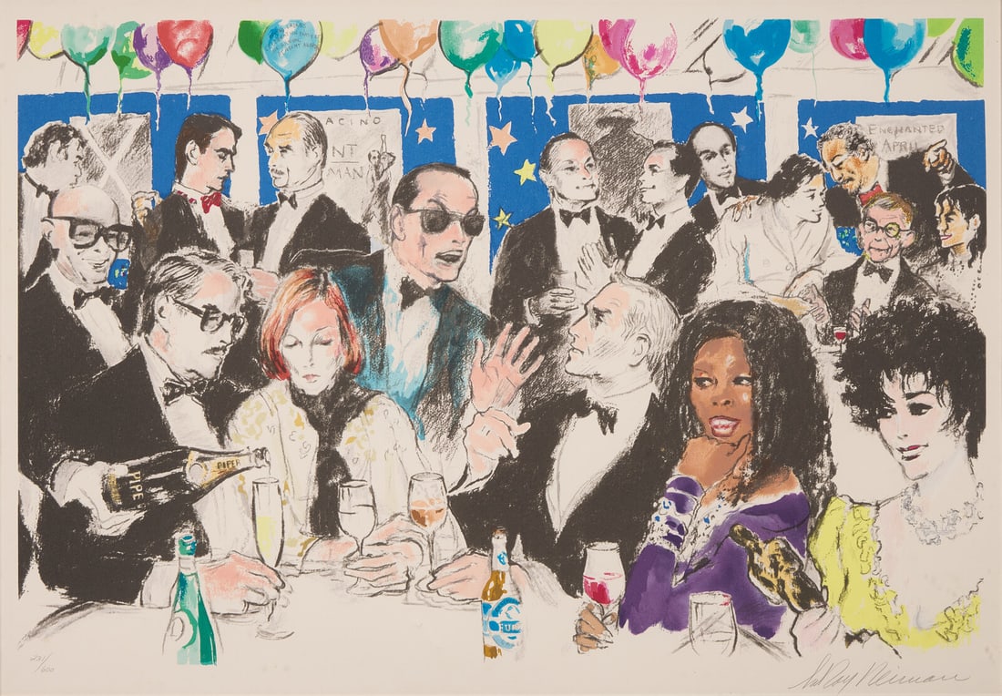 LeRoy Neiman (American, 1921-2012) Celebrity Night At Spago's, 1993 (1 of 3)