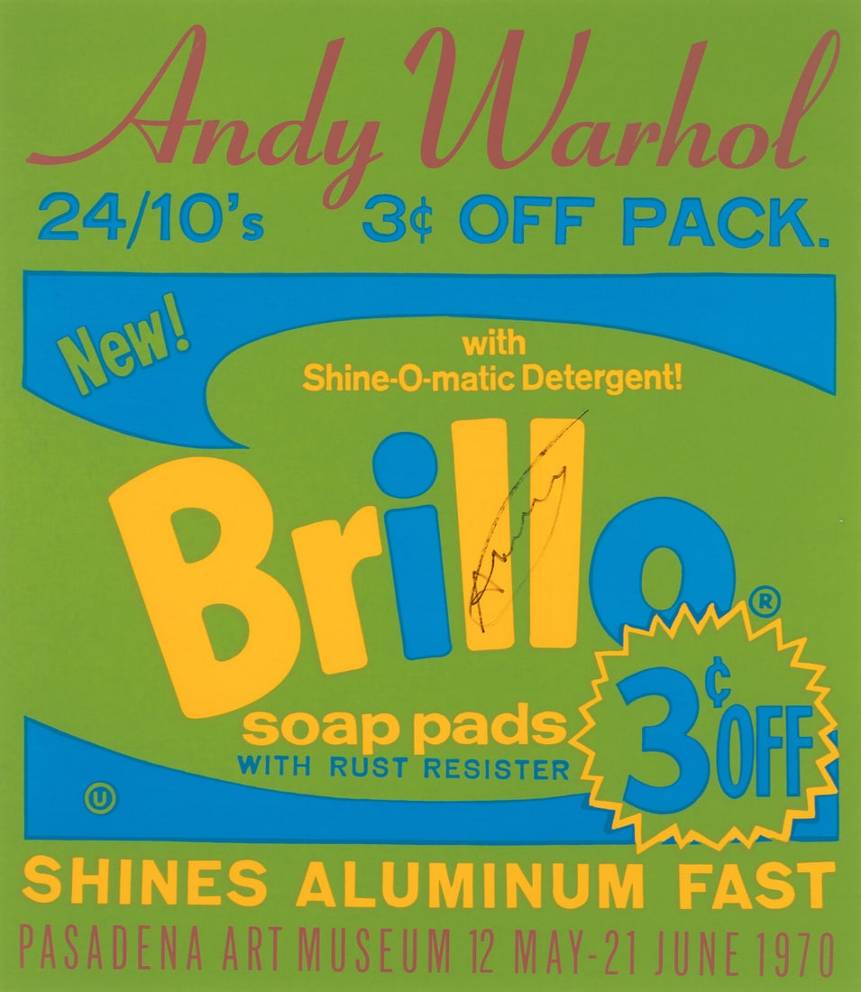Andy Warhol (American, 1928-1987) Brillo Exhibition Poster for the Pasadena Art Museum, 1970 (1 of 3)