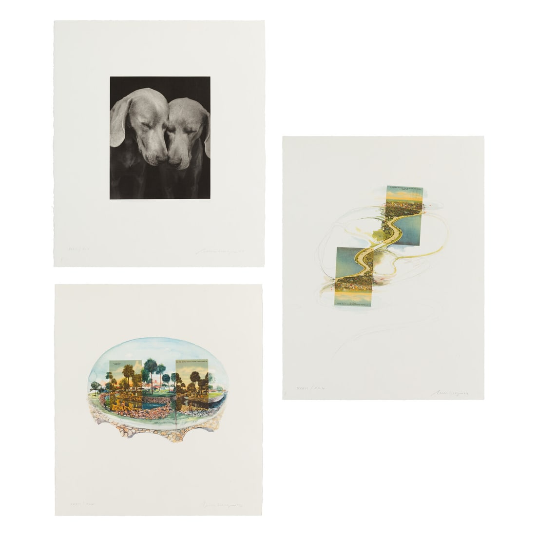 William Wegman (American, b. 1943) Reflectional; Souvenir; Shore Liner (three works), 2002 (1 of 4)